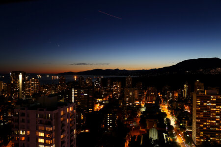 Night Time Cityscape of Vancouver, British Columbia, Canada photo