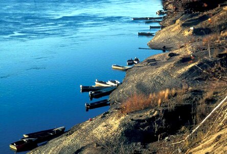 Boats river shoreline