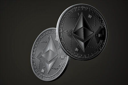 Dark Ethereum coins photo