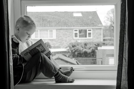 People child reading photo