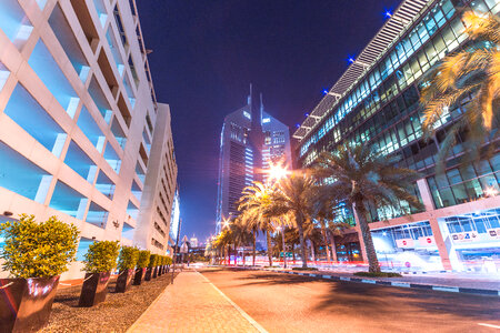 Beautiful evening atmosphere in downtown Dubai photo