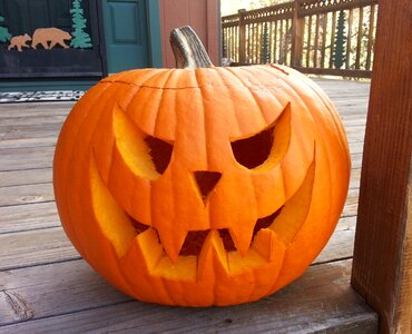 Autumn pumpkin carving photo