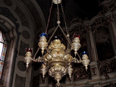 Baroque brass chandelier photo