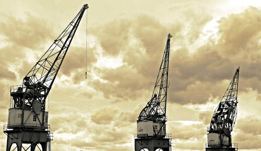 Cloud construction crane photo