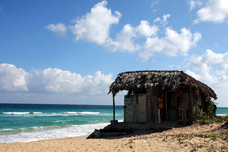 Hut by the seaside in Cuba photo