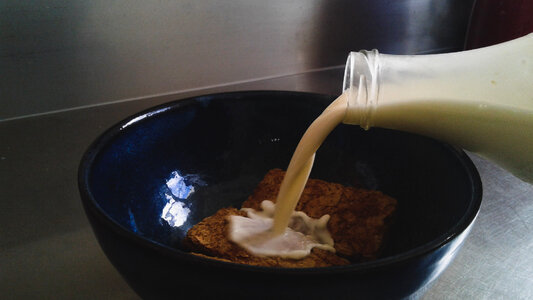 Milk Being poured on Cookies