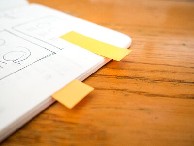 Sketch Wireframe Yellow Notes photo