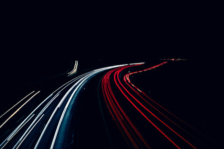 Interstate Traffic Night Lights photo