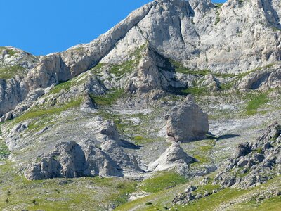 Rock wall mountains summit photo