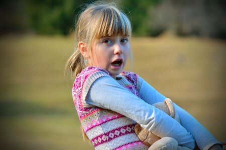 Face blond frightened photo