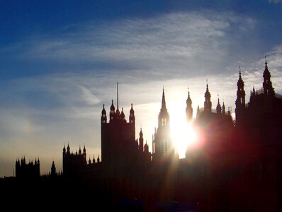 The river thames city sun