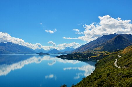 The scenery blue sky white cloud photo