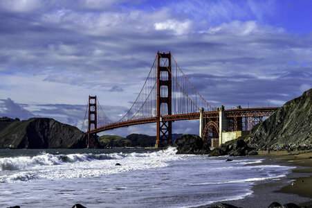 Golden Gate Bridge over the Bay in San Francisco, California photo