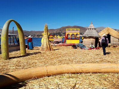 The floating and tourist Islands of lake Titicaca photo