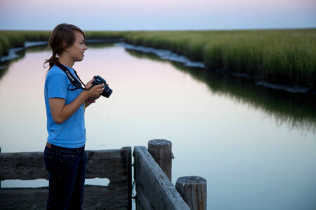 Refuge visitor taking photographs
