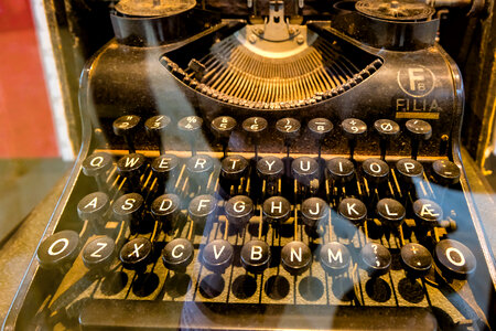 Antique Typewriter in a Museum photo