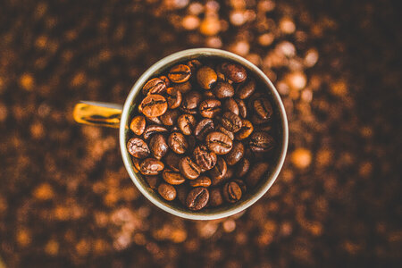 Cup Full of Coffee Beans photo