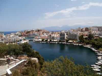 View of the port at Agios Nikolaos, Greece