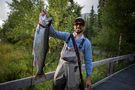 Fisherman catches silver salmon-3
