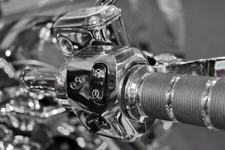 Black And White chrome gearshift photo