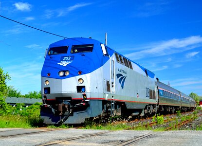 Tracks rail passenger vehicle photo