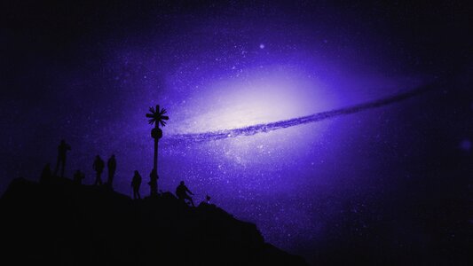 Night Silhouette Stars Universe photo