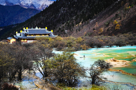 Temple in the mountains in Sichuan, China photo