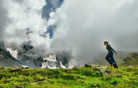 Hiking trekking happy photo