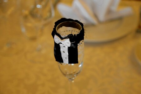 Wedding glass groom photo