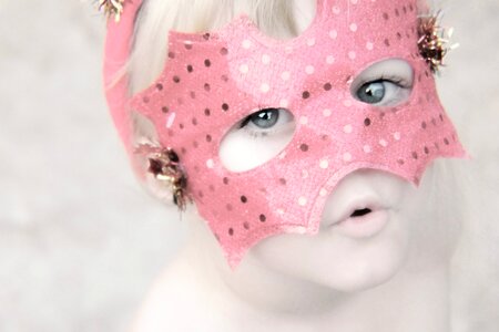Pink mask blond photo
