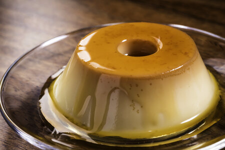 Brazilian style caramel pudding dessert photo