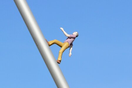 Man walking to the sky exhibition art