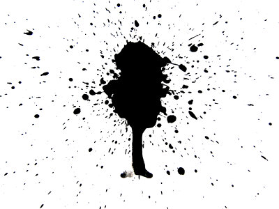 Black ink splatter