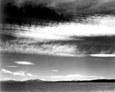 Black and White Photo at Yellowstone Lake, Wyoming photo