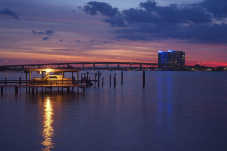 Boat dock dusk