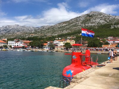 landscape with Adriatic Sea,Biokovo mountains and wonderful bay photo