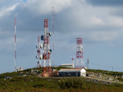 Telecommunications radio transmission tower photo