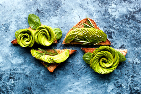Toasted Rye Bread with Sliced Avocado Salt and Herbs, Awesome Artfood photo
