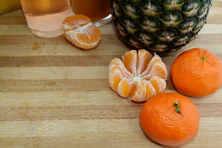 Fruit Juice kitchen table mandarin photo