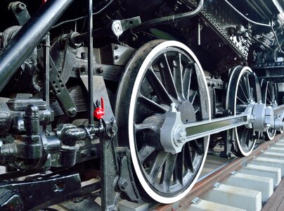 Old steam engine railroad locomotive photo