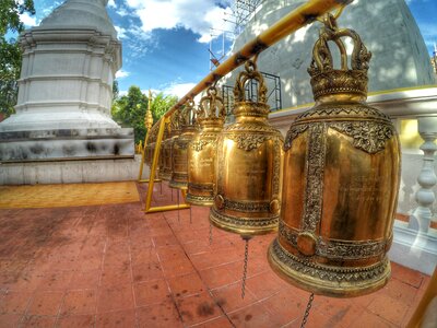 Chiang mai thailand bell wat phra singh photo