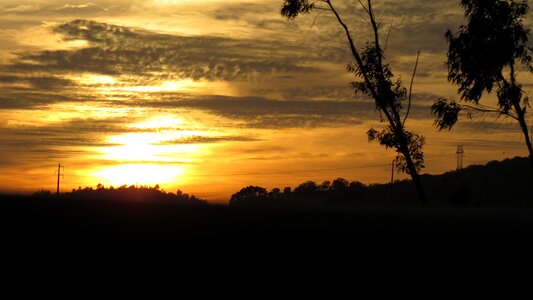 Rays of sunshine farm horizon photo