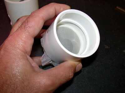 PVC pipe and coupler used to form a filter cup