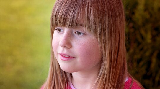 Girl blond long hair