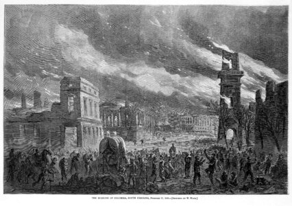 Burning of the State House during Civil War, Columbia, South Carolina