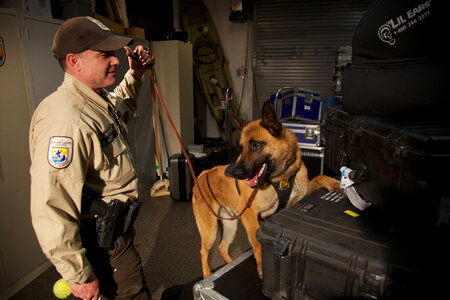 Law enforcement with K-9-1