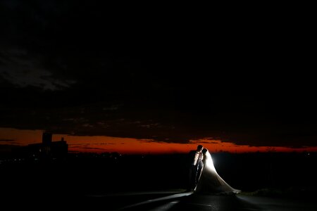 Night bride groom photo