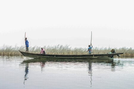River lake fishermen photo