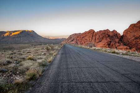 Asphalt grass road photo