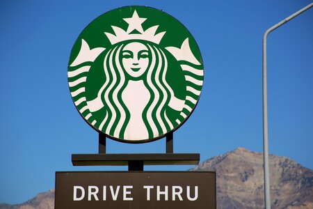 White logo drive thru